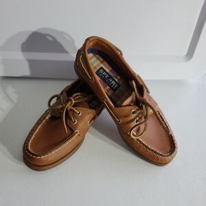 Sperry Men's Brown Sahara Leather Boat Shoes Size 6m
